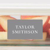 Eenvoudige Minimalistische Chic Grijze Voeg Je Naa Labels (Aangebracht)