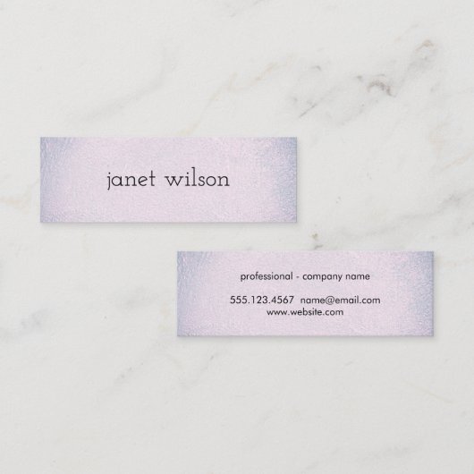 eenvoudige, minimalistische chic textuur mini visitekaartje (Voorkant / Achterkant)