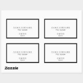 Eenvoudige minimalistische Clean Modern Zwart & Wi Rechthoekige Sticker (Vel)