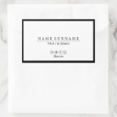 Eenvoudige minimalistische Clean Modern Zwart & Wi Rechthoekige Sticker (Tas)