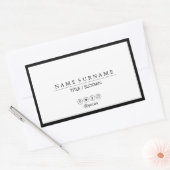 Eenvoudige minimalistische Clean Modern Zwart & Wi Rechthoekige Sticker (Envelop)