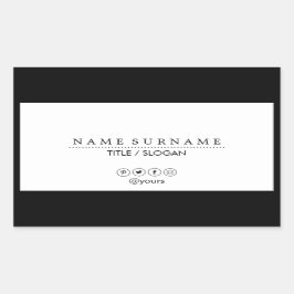 Eenvoudige minimalistische Clean Modern Zwart & Wi Rechthoekige Sticker