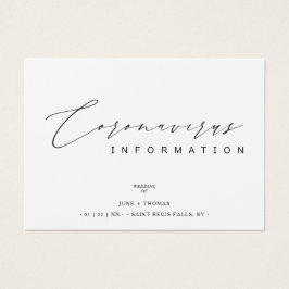 Eenvoudige minimalistische Coronavirus-informatie  Visitekaartje