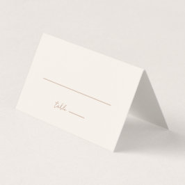 Eenvoudige minimalistische crème bruiloft plaats k kaart