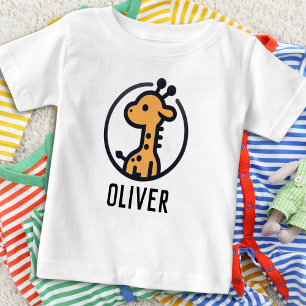 Eenvoudige Minimalistische Cute Giraf in een Cirke