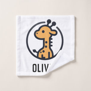 Eenvoudige Minimalistische Cute Giraf in een Cirke Washandje