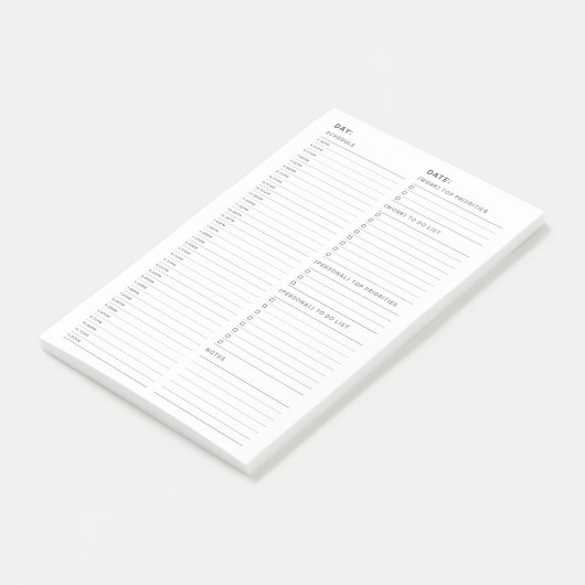 Eenvoudige minimalistische dagelijkse to-do lijst post-it® notes (Schuin)