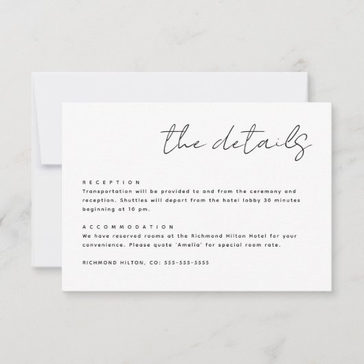 Eenvoudige minimalistische details Kaart Notitiekaartje (Voorkant)