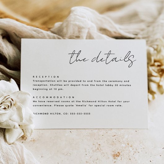 Eenvoudige minimalistische details Kaart Notitiekaartje