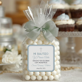 Eenvoudige minimalistische doop en eerste verjaard vierkante sticker