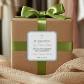 Eenvoudige minimalistische doop en eerste verjaard vierkante sticker