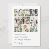 Eenvoudige minimalistische dubbelzijdige fotocolla feestdagenkaart (Voorkant)