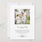 Eenvoudige minimalistische dubbelzijdige fotocolla feestdagenkaart (Achterkant)