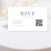 Eenvoudige minimalistische Dusty Blue QR-code RSVP Informatiekaartje