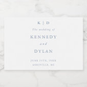 Eenvoudige minimalistische Dusty Blue Wedding Favo Sparkling Wijnetiket (Enkel label)