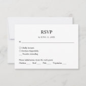 Eenvoudige minimalistische Dusty Blue Wedding RSVP (Voorkant)