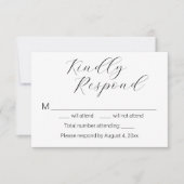 Eenvoudige minimalistische Elegant Script Wedding  Bedankkaart (Voorkant)