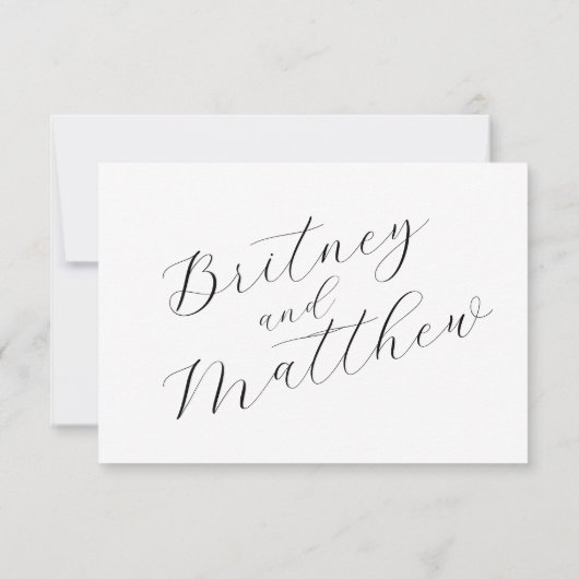 Eenvoudige minimalistische Elegant Script Wedding  Bedankkaart (Achterkant)