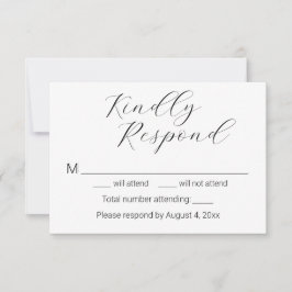 Eenvoudige minimalistische Elegant Script Wedding  Bedankkaart