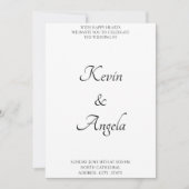 Eenvoudige minimalistische elegante bruiloft kaart (Voorkant)