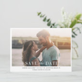 Eenvoudige minimalistische elegante foto bruiloft save the date (Staand voorkant)
