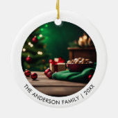 Eenvoudige minimalistische elegante foto wit keramisch ornament (Achterkant)