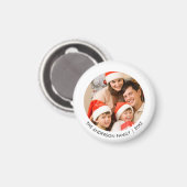 Eenvoudige minimalistische elegante foto witte ker magneet (Voorkant / Achterkant)