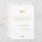 Eenvoudige Minimalistische Elegante Gouden Kerstbo Feestdagenkaart (Achterkant)