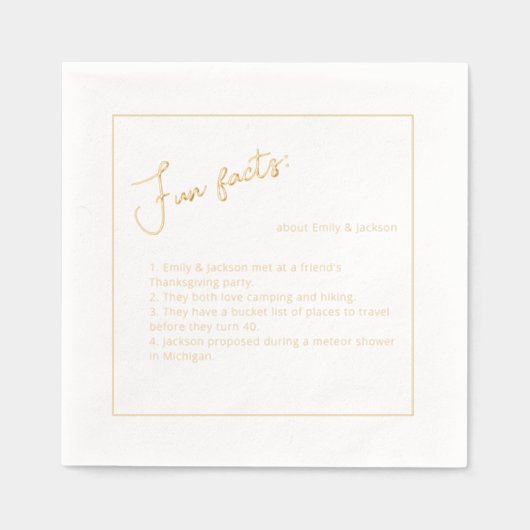 Eenvoudige minimalistische elegante leuke weetjes  folie servetten (Voorkant)