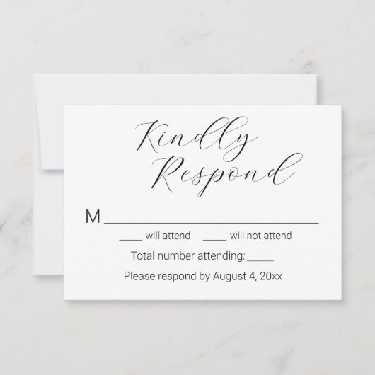 Eenvoudige Minimalistische Elegante Script Trouw R Bedankkaart (Voorkant)