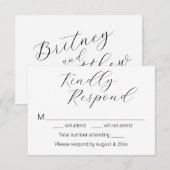Eenvoudige Minimalistische Elegante Script Trouw R Bedankkaart (Voorkant / Achterkant)
