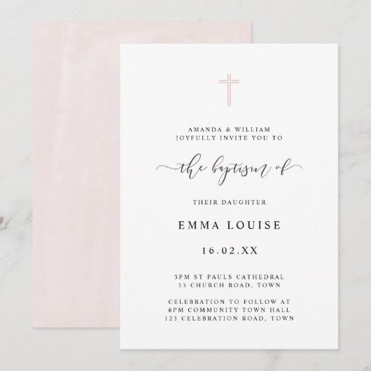 Eenvoudige Minimalistische Elegante Waterverf Krui Kaart (Voorkant / Achterkant)