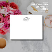 Eenvoudige minimalistische elegante zwart boog mon post-it® notes