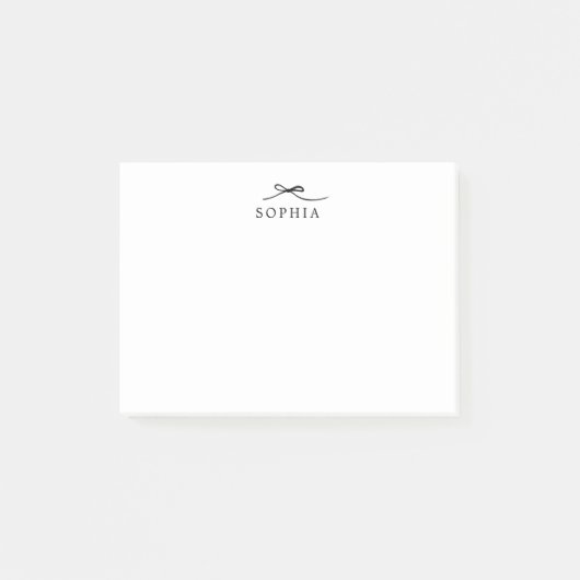 Eenvoudige minimalistische elegante zwart boog mon post-it® notes (Voorkant)