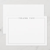 Eenvoudige minimalistische elegante zwart-witte br bedankkaart (Voorkant / Achterkant)