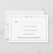 Eenvoudige minimalistische elegante zwart-witte br RSVP kaartje (Voorkant)