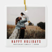 Eenvoudige minimalistische en moderne familiefoto keramisch ornament (Voorkant)