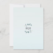 Eenvoudige minimalistische eucalyptus kalligrafie  kaart (Achterkant)