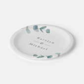 Eenvoudige minimalistische eucalyptus Lijst & name Papieren Bordje (Gekanteld)