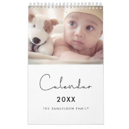 Eenvoudige minimalistische familie fotokalender 20 kalender