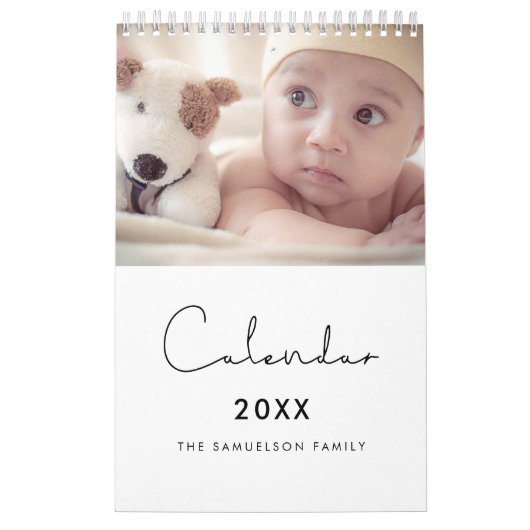 Eenvoudige minimalistische familie fotokalender 20 kalender (Hoes)
