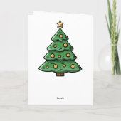 Eenvoudige minimalistische familie kerstboom kaart (Achterkant)