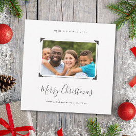 Eenvoudige minimalistische familiefoto Vrolijk Ker Feestdagenkaart