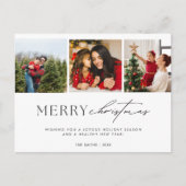 Eenvoudige minimalistische familiefoto Vrolijk Ker Feestdagenkaart (Voorkant)