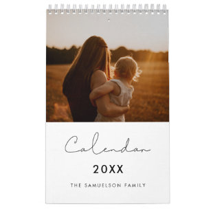 Eenvoudige minimalistische familiekalender 2024 kalender