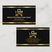 Eenvoudige minimalistische Faux Gold Lines Cateraa Visitekaartje (Voorkant / Achterkant)