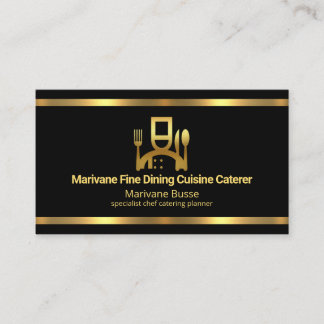 Eenvoudige minimalistische Faux Gold Lines Cateraa Visitekaartje