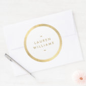 Eenvoudige minimalistische faux gouden rand ronde sticker (Envelop)