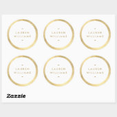 Eenvoudige minimalistische faux gouden rand ronde sticker (Vel)