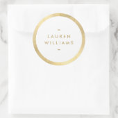 Eenvoudige minimalistische faux gouden rand ronde sticker (Tas)